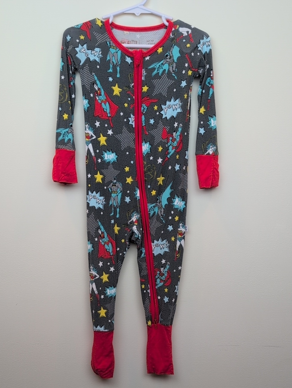 Little Sleepies Justice League Superhero Zippies 12-18M GUC